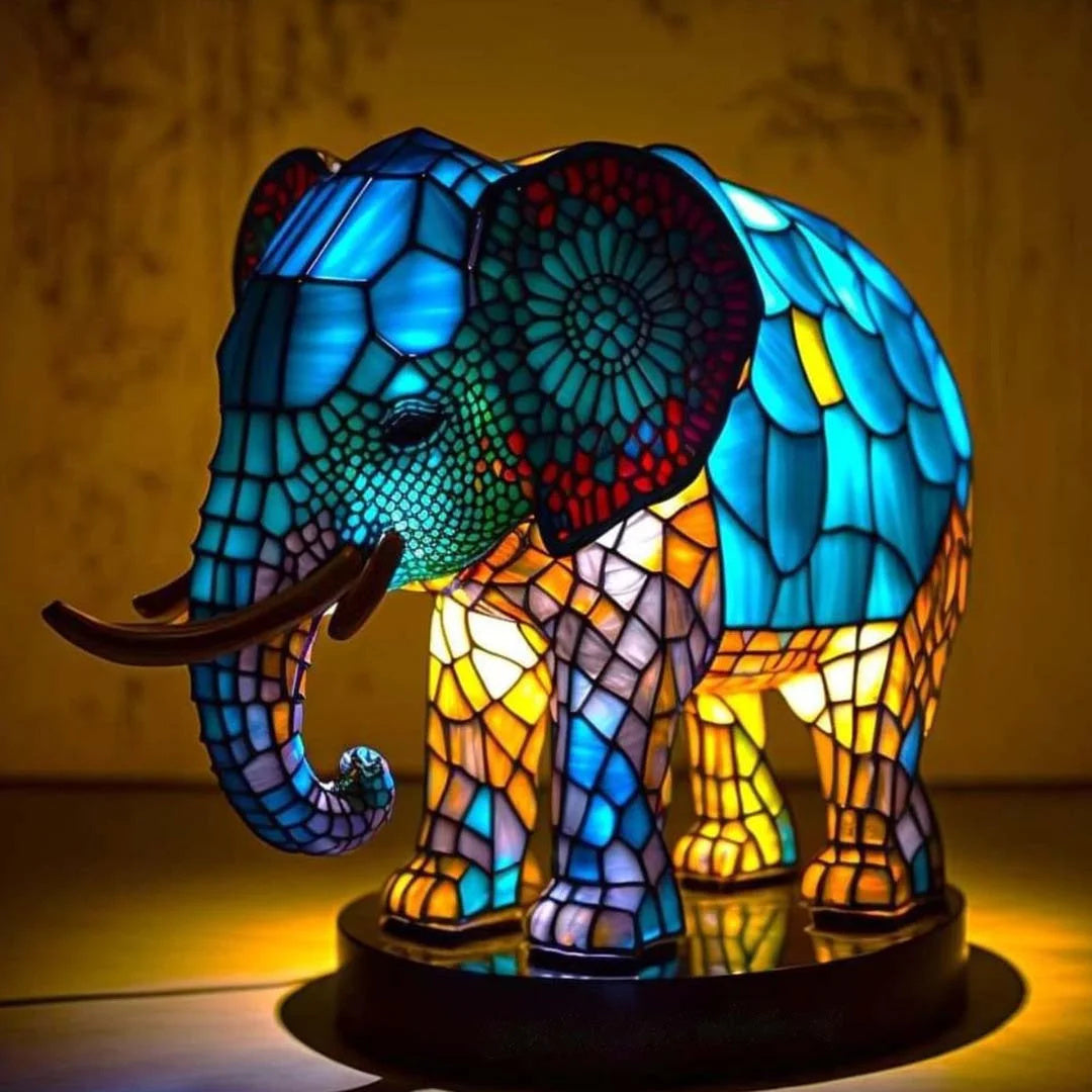 AURORA - Handgemaakte Tiffany-stijl dierenlamp voor een sfeervol interieur
