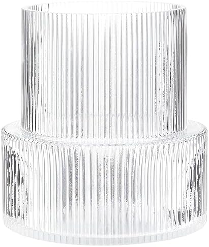 LUMINA - Elegante geribbelde glazen vaas