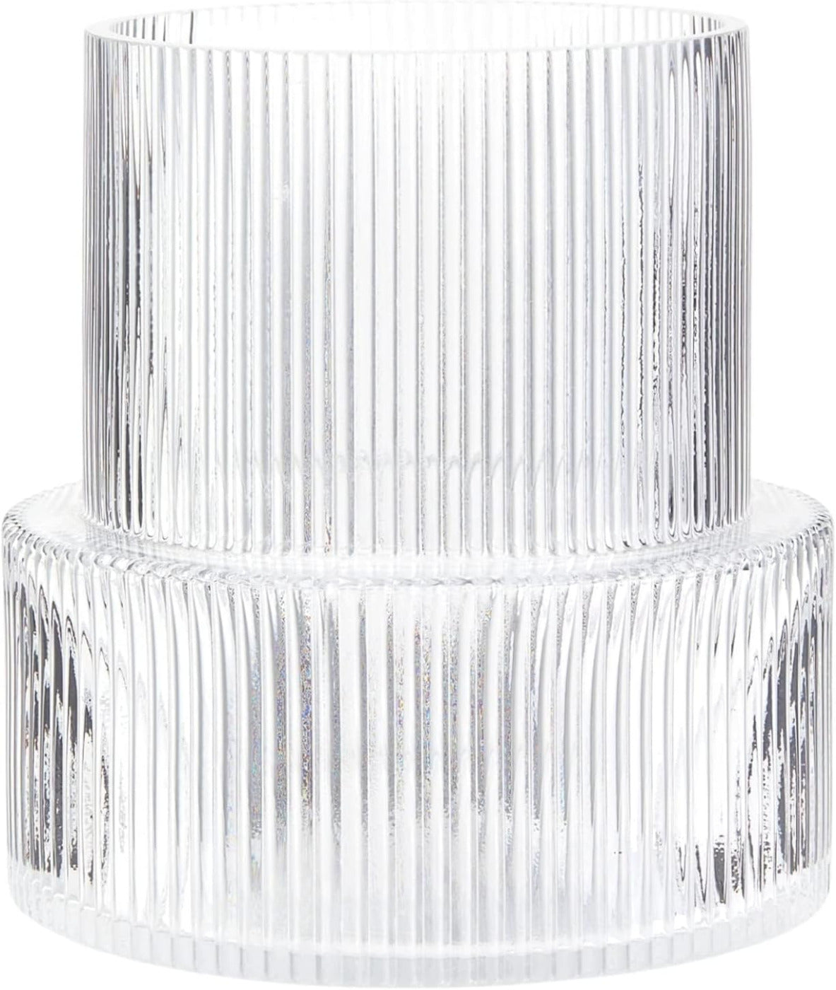 LUMINA - Elegante geribbelde glazen vaas
