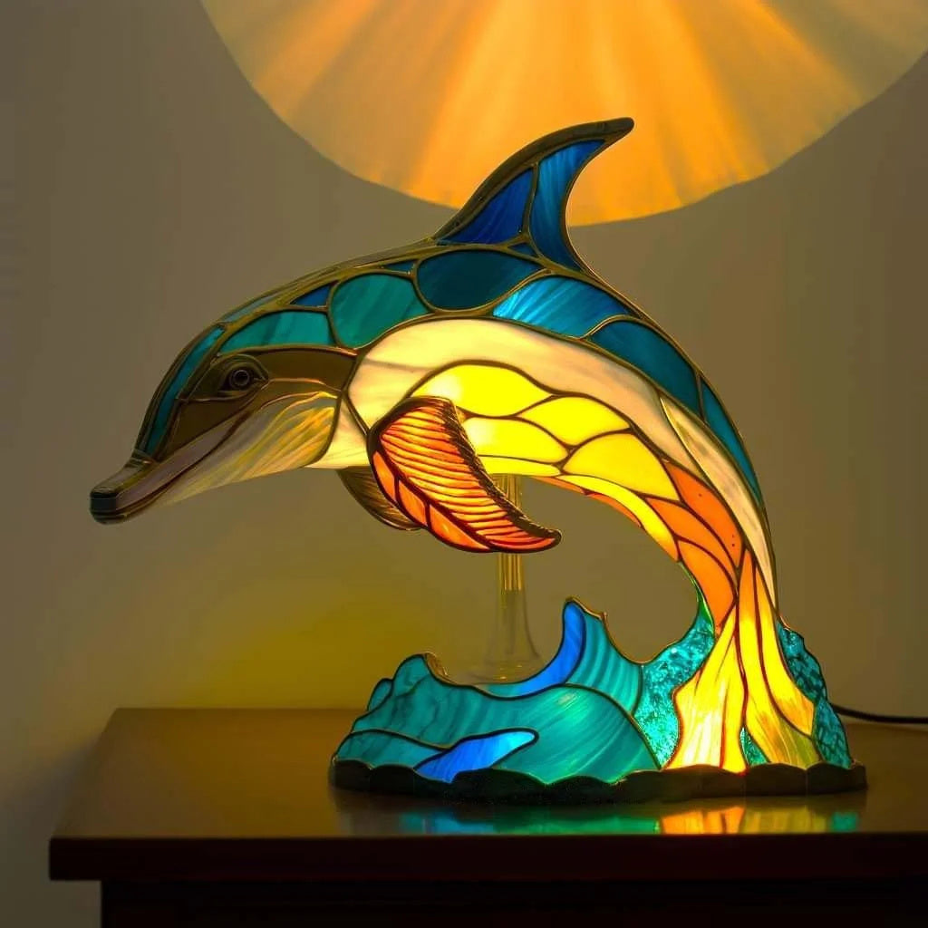AURORA - Handgemaakte Tiffany-stijl dierenlamp voor een sfeervol interieur