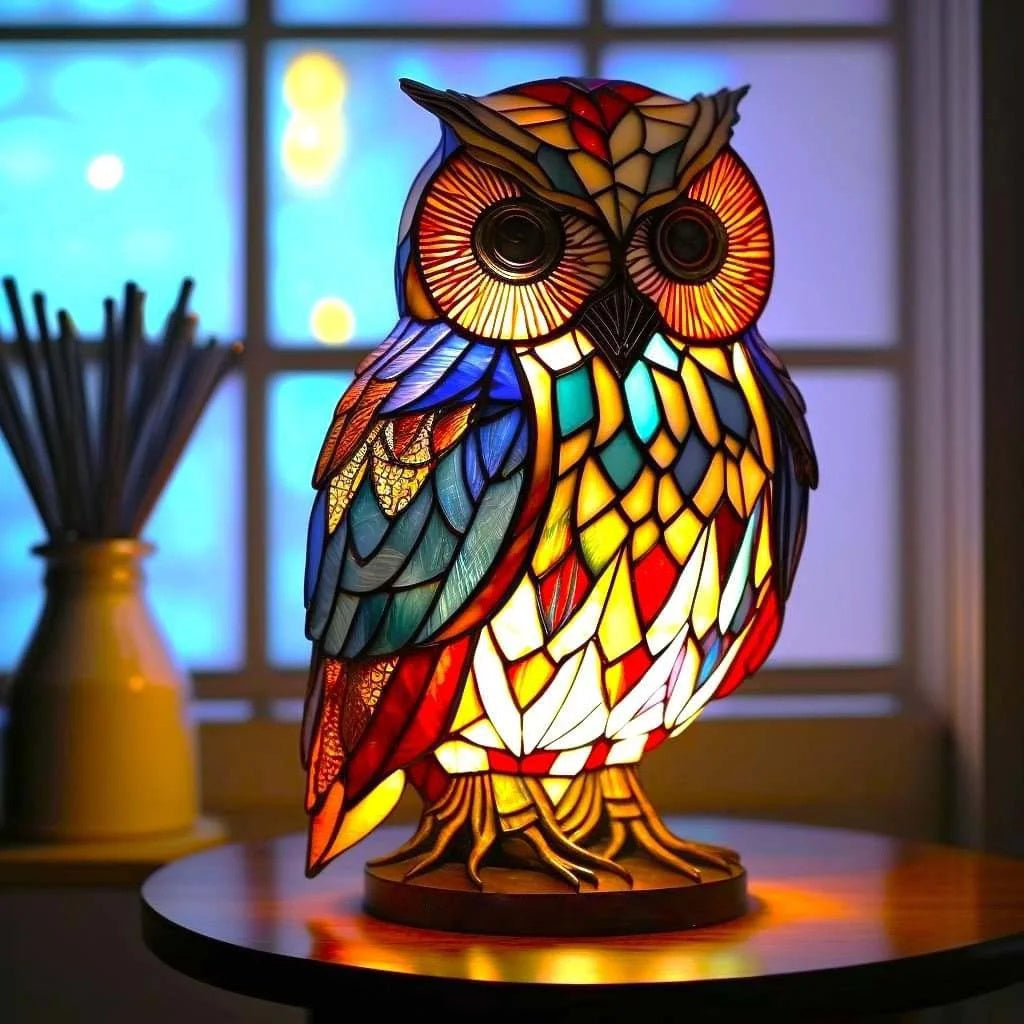 AURORA - Handgemaakte Tiffany-stijl dierenlamp voor een sfeervol interieur