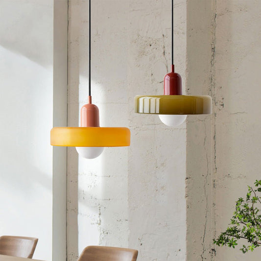 Gekleurde Bauhaus Lamp | Artistieke Hanglamp van Glas met Vintage Look