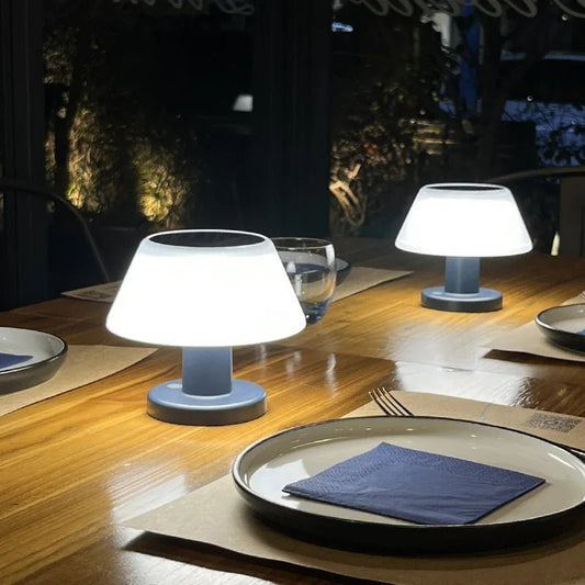Oplaadbare Draadloze Tafellamp voor Buiten - Waterdichte LED Zonne-energie Lamp met Modern Design-1