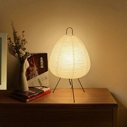 Japanse LED Tafellamp van Rijstpapier met Driepotige Vloerstandaard – Energie-efficiënt en Duurzaam Design voor Woonkamer en Slaapkamer-1