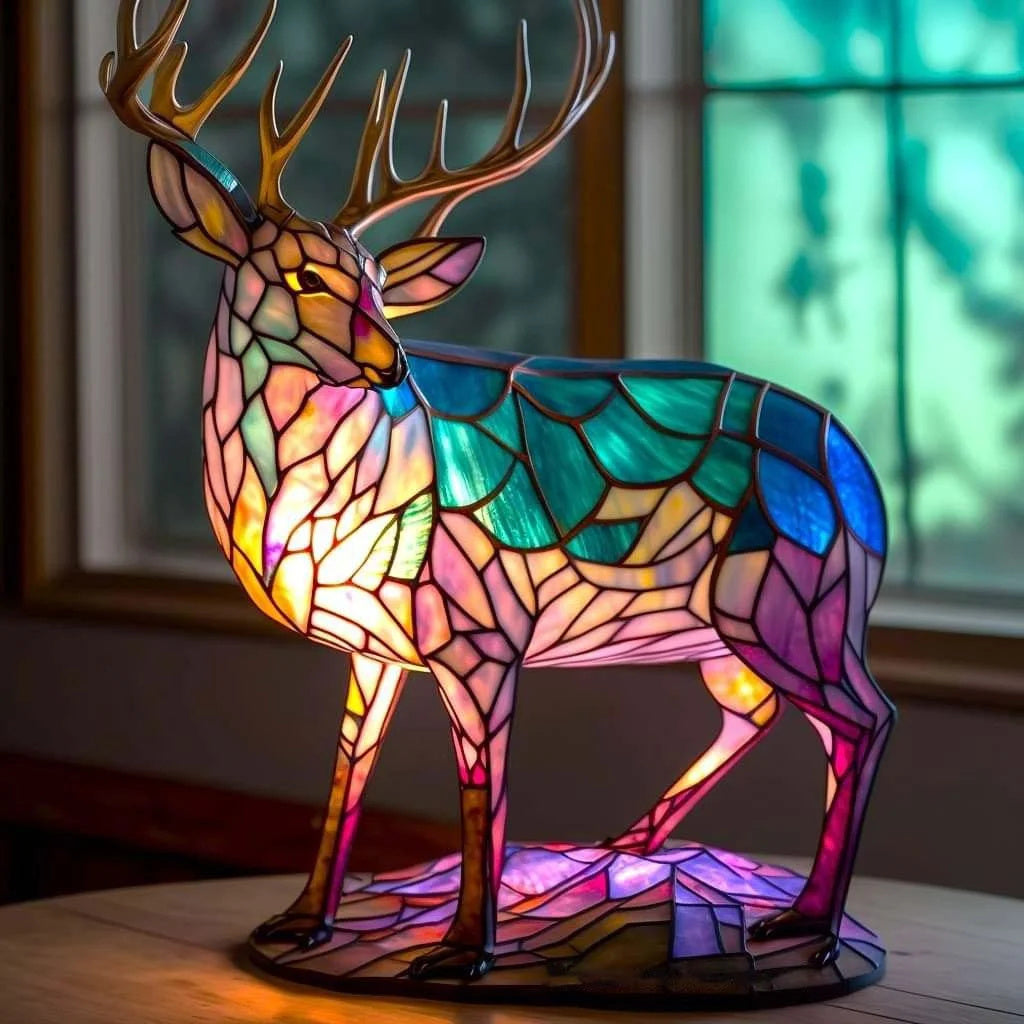AURORA - Handgemaakte Tiffany-stijl dierenlamp voor een sfeervol interieur