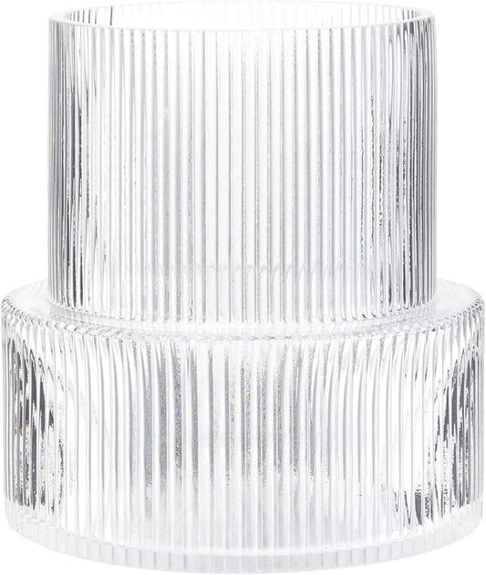 LUMINA - Elegante geribbelde glazen vaas
