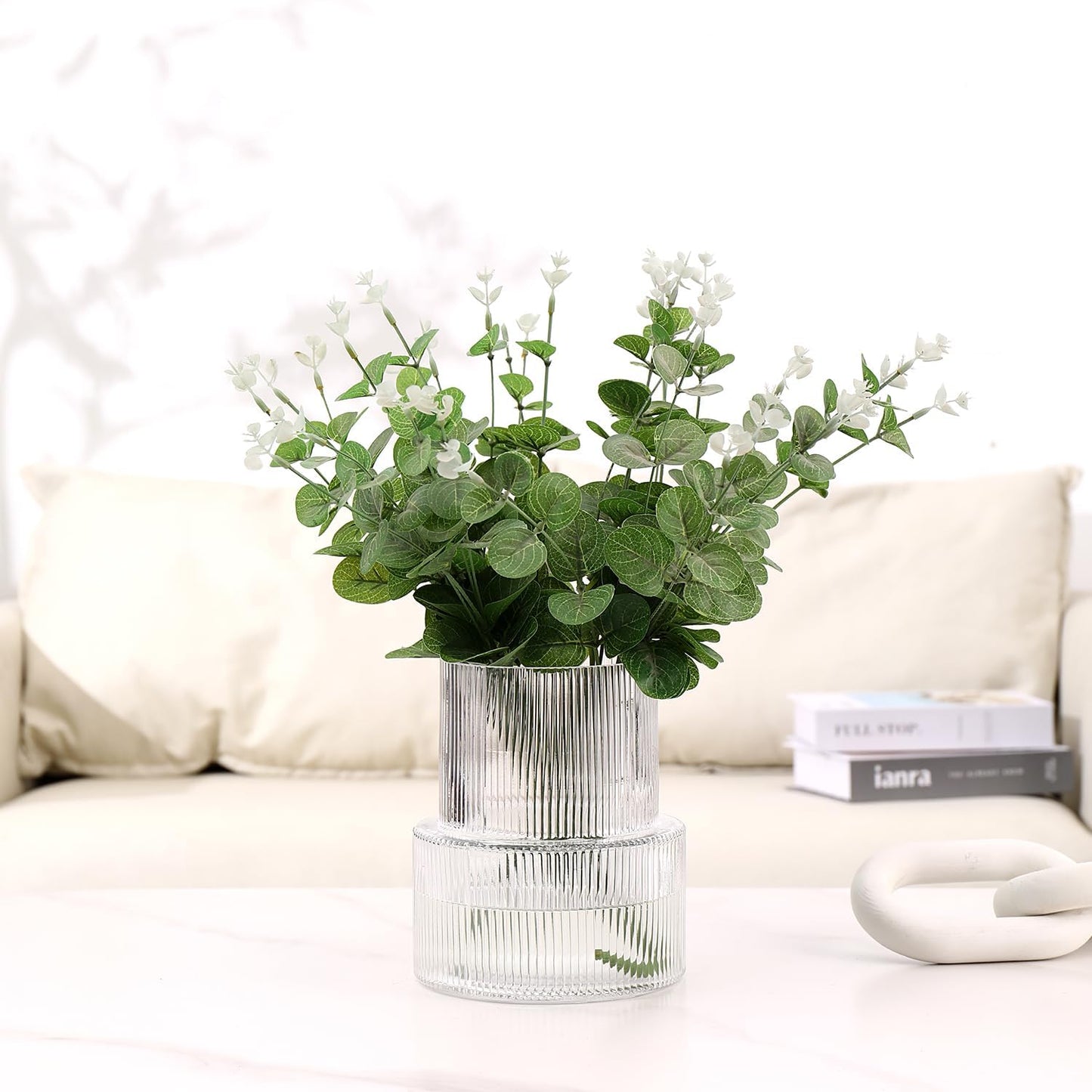 LUMINA - Elegante geribbelde glazen vaas