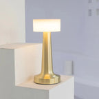 Elegante Oplaadbare Tafellamp - Warm Gloed, USB-C, Compact Metaal en Vezel, 36 Uur Batterijduur, Ideaal voor Sfeerverlichting-1