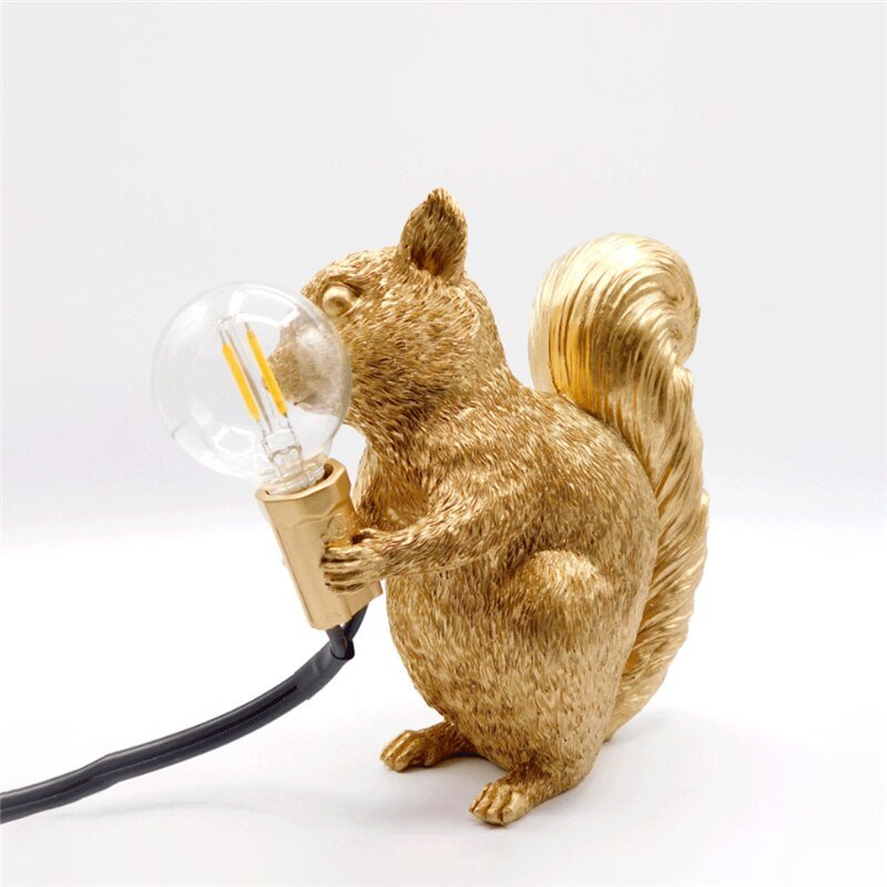 Variant image for Eekhoorn Tafellamp - Scandinavisch Design met Warme Gloed voor Kinderkamers en Woonkamers - LED, Hars, D14 x H12,7 cm-1