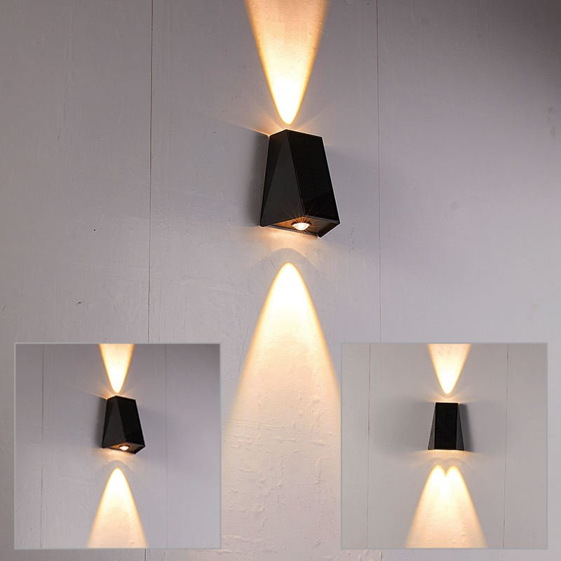 SOLARGLIDE Solar Wandlamp Gevellamp – Draadloze Buitenverlichting met Zonnepaneel & Verstelbare Lichtstraal | IP54 Weerbestendig