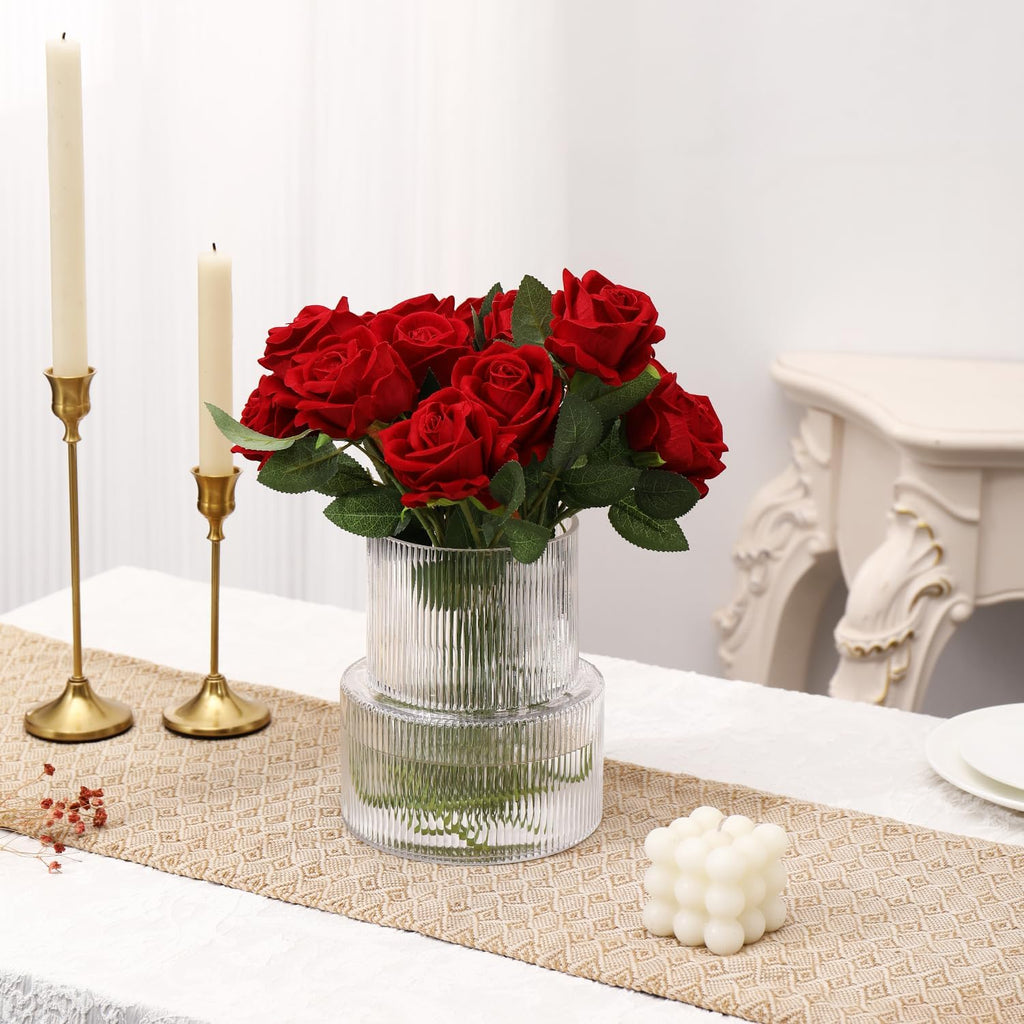 LUMINA - Elegante geribbelde glazen vaas