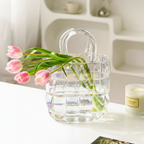 LUXEBLOOM - Elegante Glazen Handtas Vaas voor Stijlvolle Interieurs