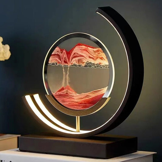 Quicksand Tafellamp met 3D Zandschilderij en 360° Rotatie – Moderne LED Lamp voor Thuis en Kantoor-1