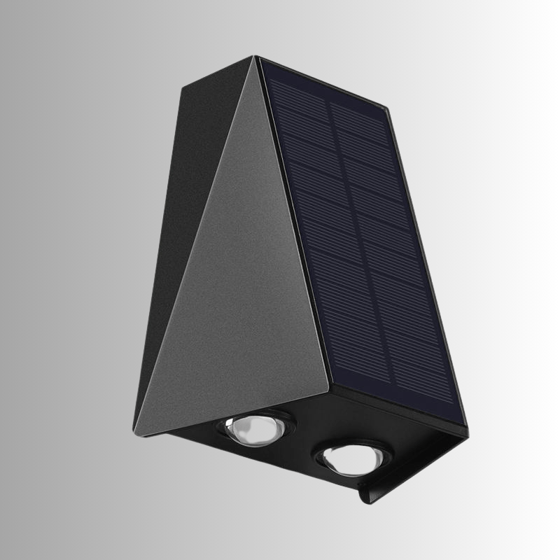 SOLARGLIDE Solar Wandlamp Gevellamp – Draadloze Buitenverlichting met Zonnepaneel & Verstelbare Lichtstraal | IP54 Weerbestendig