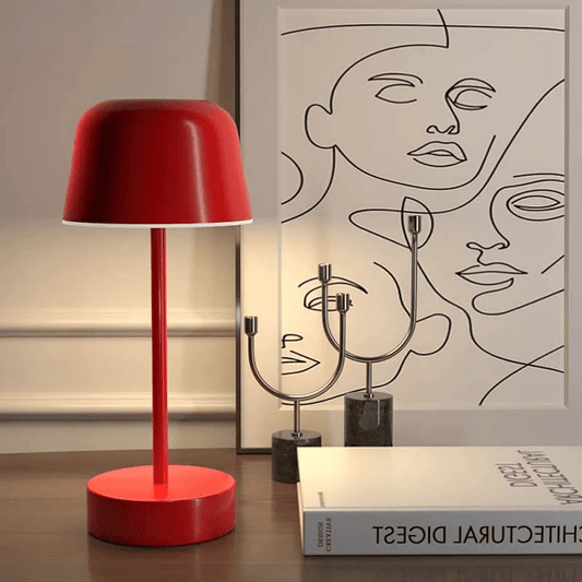 Moderne Draadloze Oplaadbare Tafellamp met Dimbare Verlichting en Slanke Metalen Behuizing - Prisma Pulse Flare-1