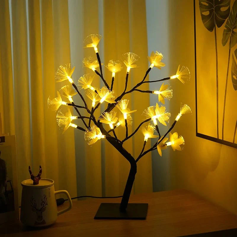 Variant image for Witte Berk Bureaulamp met Roosvormige Bloemen - Warm Licht, USB en Batterij Voeding, 45 cm Hoog-1