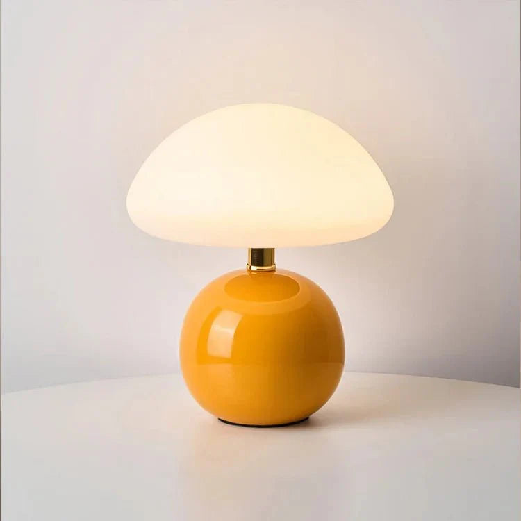 Variant image for Franse Roomkleurige Tafellamp - Keramische Champignonlamp met Verstelbare LED-kleuren en Uniek Design-3