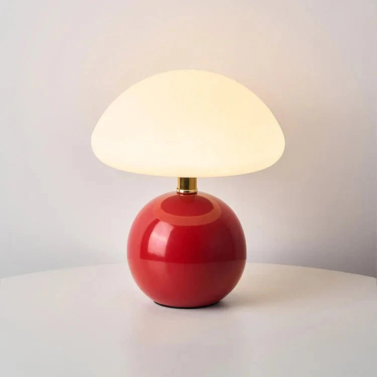 Variant image for Franse Roomkleurige Tafellamp - Keramische Champignonlamp met Verstelbare LED-kleuren en Uniek Design-5