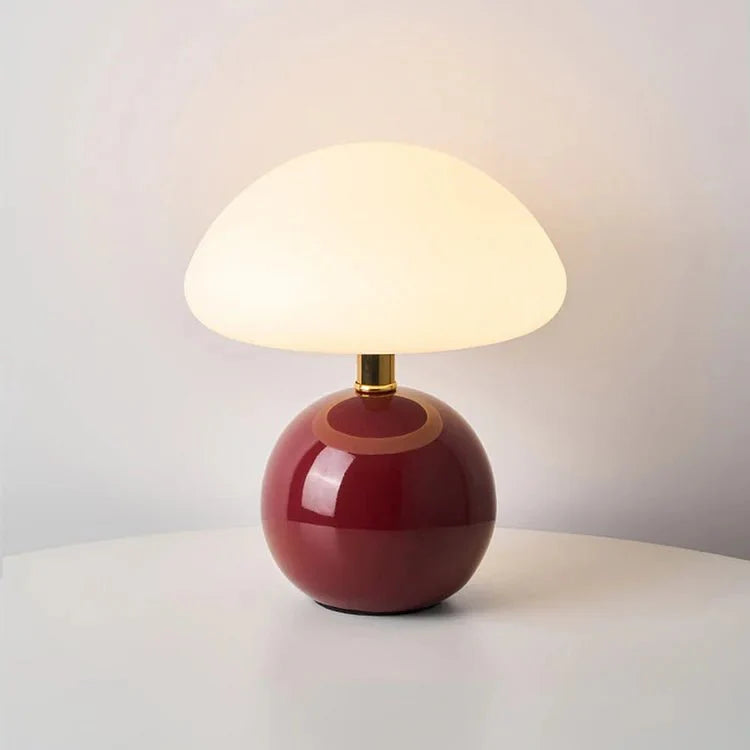 Variant image for Franse Roomkleurige Tafellamp - Keramische Champignonlamp met Verstelbare LED-kleuren en Uniek Design-6