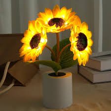 Fonkelende Zonnebloemlamp - LED Verlichting met Natuurlijk Design en Warme Gloed - Decoratieve Lamp voor Elke Ruimte-3