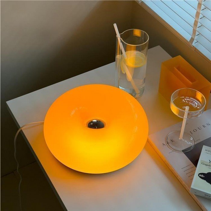 Bauhaus Donut Wandlamp en Tafellamp - Dimbare LED Verlichting van Glas en Metaal, Uniek Design, 30cm Diameter-3