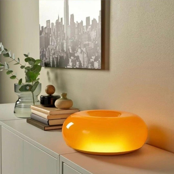Bauhaus Donut Wandlamp en Tafellamp - Dimbare LED Verlichting van Glas en Metaal, Uniek Design, 30cm Diameter-1